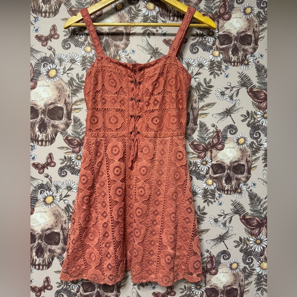 Aeropostale lace tie front a-line dress